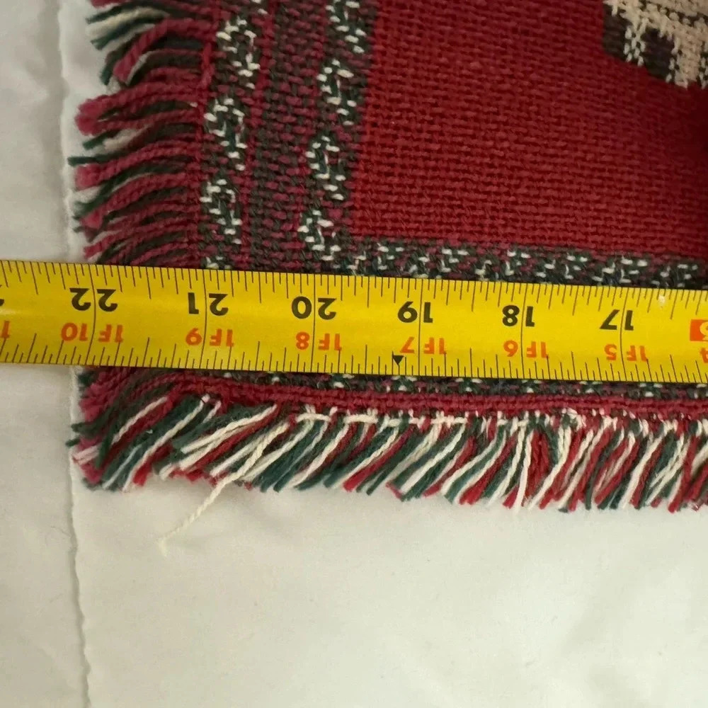 Vintage Christmas Happy Holidays Throw Blanket Tapestry Wall Hanging TableRunner - Picture 6 of 9
